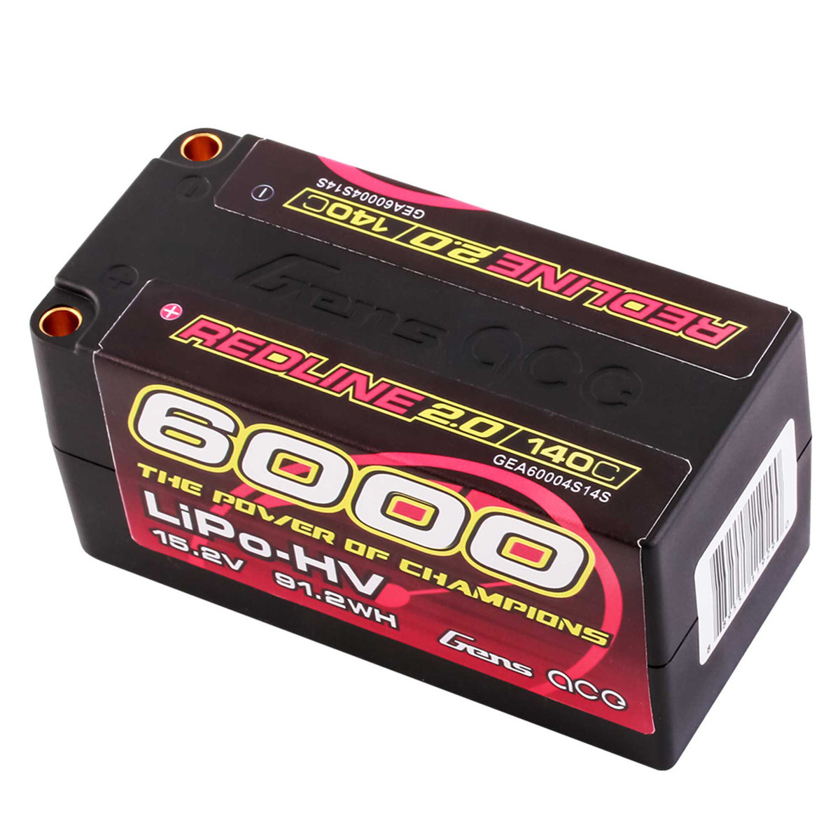15.2V 6000mAh 4S 140C Shorty Hardcase LiHV Battery: 5mm Tubes