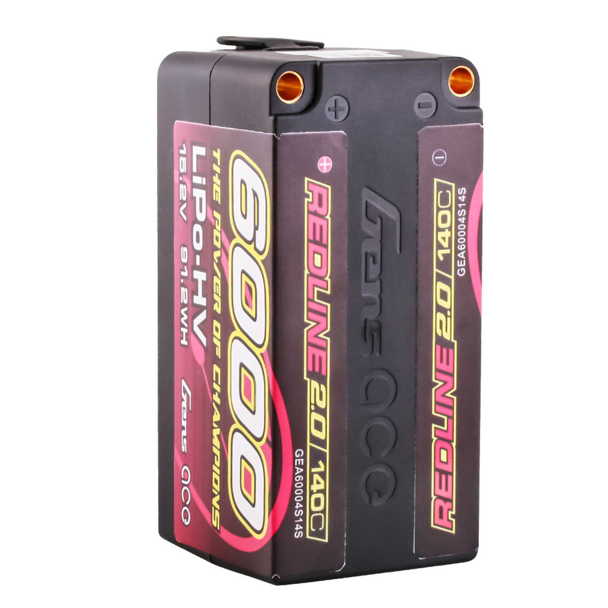 15.2V 6000mAh 4S 140C Shorty Hardcase LiHV Battery: 5mm Tubes