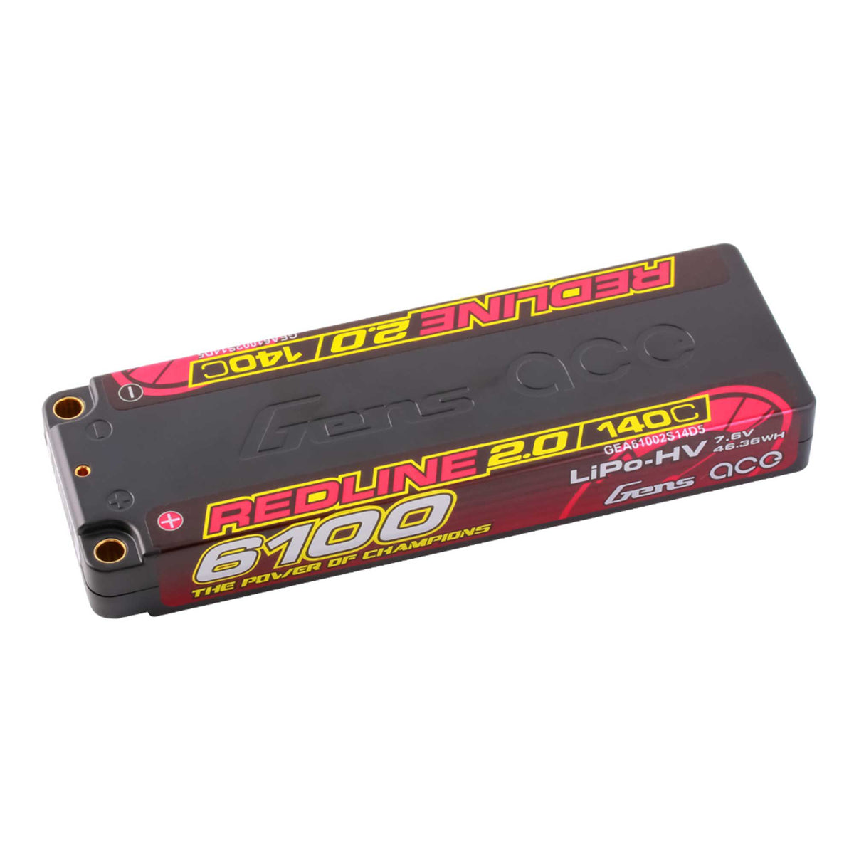 7.6V 6100mAh 2S 140C Hardcase LiHV Battery: 5mm Tubes
