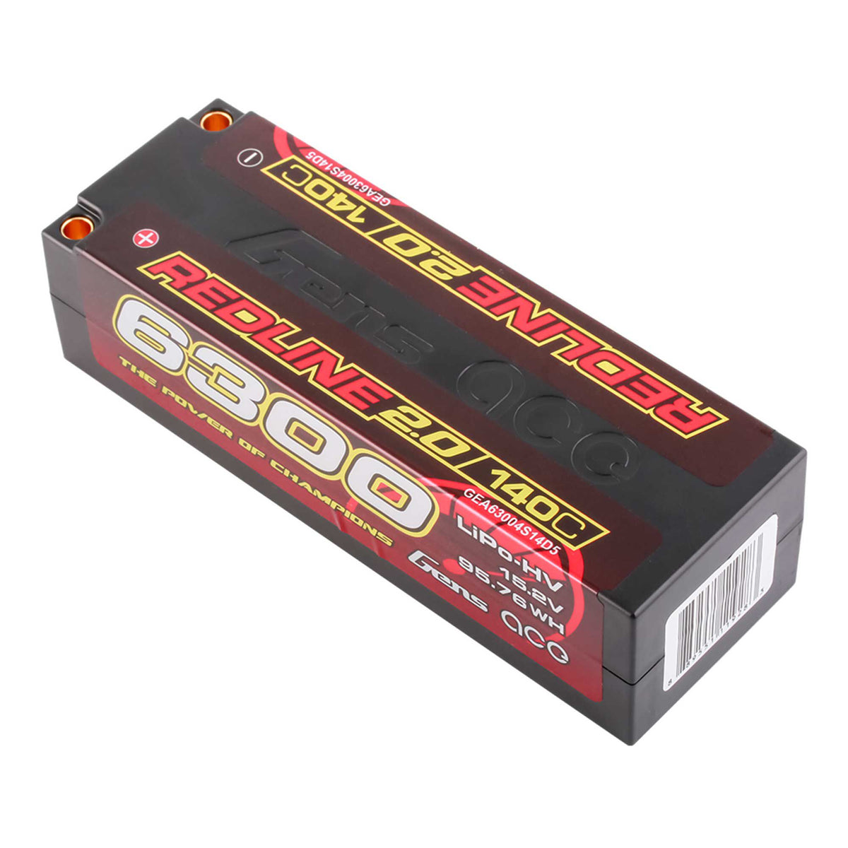 7.6V 6300mAh 4S 140C Hardcase LiHV Battery: 5mm Tubes