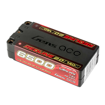 7.6V 6500mAh 2S 140C Redline 2.0 LiHV Hardcase Battery: 5.0mm Bullet