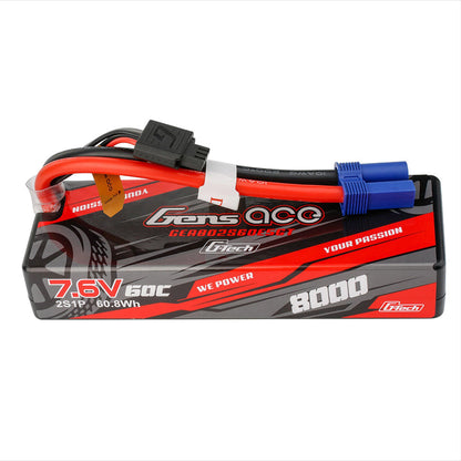 G-Tech 8000mAh 7.6V 2S1P 60C HardCase Lipo Battery Pack w/ EC5 Plug
