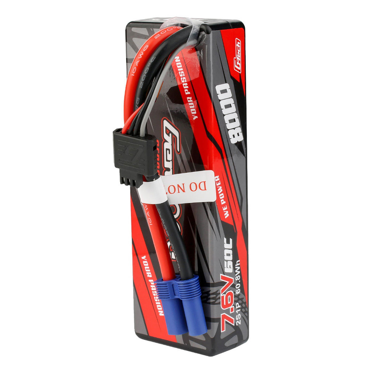 G-Tech 8000mAh 7.6V 2S1P 60C HardCase Lipo Battery Pack w/ EC5 Plug