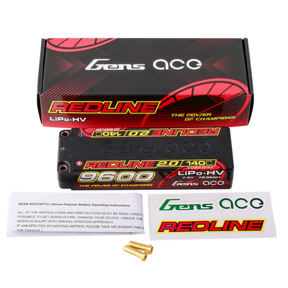 7.6V 9600mAh 2S 140C Hardcase LiHV: 5mm Tubes