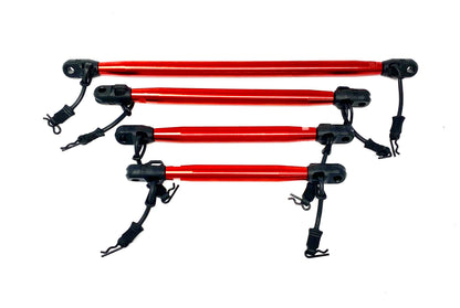 OUTCAST 8S EXB - RED support Braces Bars center front rear Arrma 1/5 ARA5210V2