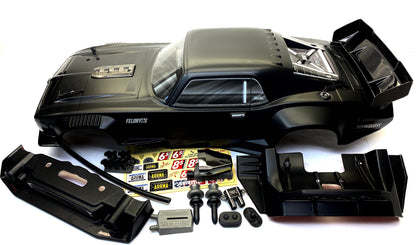 Arrma FELONY 6s - Body Shell (BLACK Resto-Mod muscle Street Bash cover ARA7617V2
