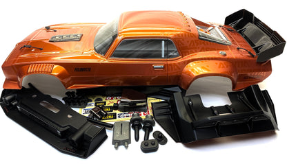 Arrma FELONY 6s - Body Shell (ORANGE Resto-Mod muscle Street Bash ARA7617V2