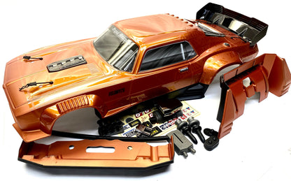Arrma FELONY 6s - Body Shell (ORANGE Resto-Mod muscle Street Bash ARA7617V2