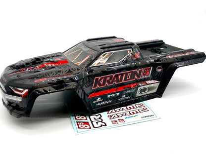 KRATON 8S EXB - Body Shell (V2 Black polycarbonate cover & Body Pins Arrma ARA5808V2