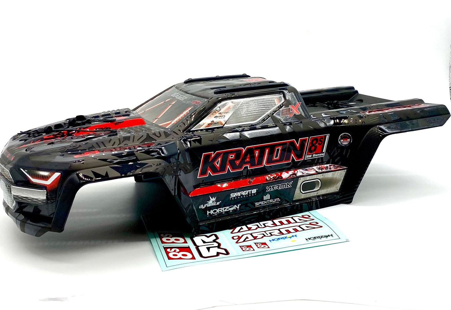KRATON 8S EXB - Body Shell (V2 Black polycarbonate cover & Body Pins Arrma ARA5808V2