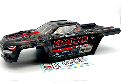 KRATON 8S EXB - Body Shell (V2 Black polycarbonate cover & Body Pins Arrma ARA5808V2