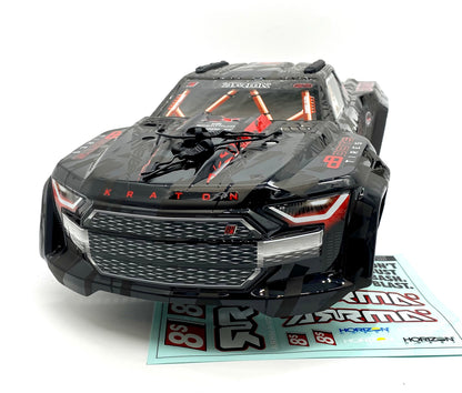 KRATON 8S EXB - Body Shell (V2 Black polycarbonate cover & Body Pins Arrma ARA5808V2