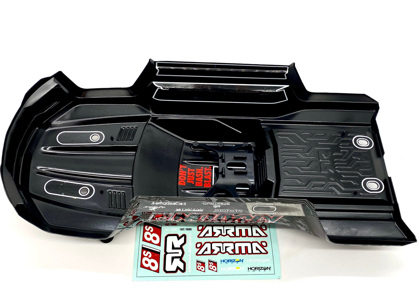 KRATON 8S EXB - Body Shell (V2 Black polycarbonate cover & Body Pins Arrma ARA5808V2