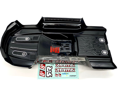KRATON 8S EXB - Body Shell (V2 Black polycarbonate cover & Body Pins Arrma ARA5808V2