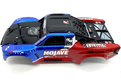 Arrma Mojave 4s 4x4 - Body Shell BLUE/RED w/interior, cage and clips ARA4404