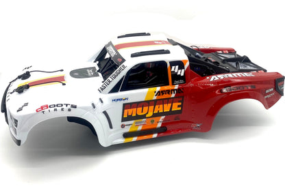 Arrma Mojave 4s 4x4 - Body Shell RED/WHITE w/interior, cage and clips ARA4404