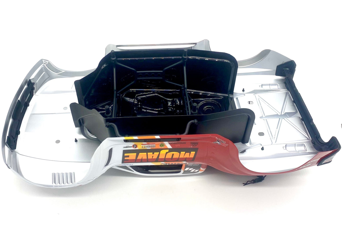 Arrma Mojave 4s 4x4 - Body Shell RED/WHITE w/interior, cage and clips ARA4404