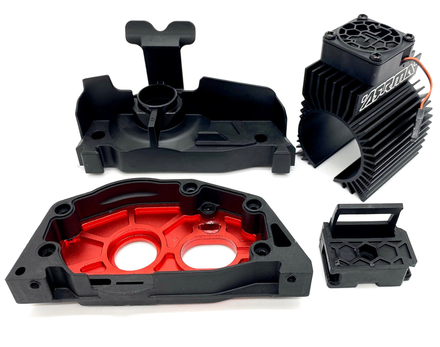 Arrma Mojave 4s 4x4 - Aluminum Motor Mount Set, heatsink, fan ARA4404
