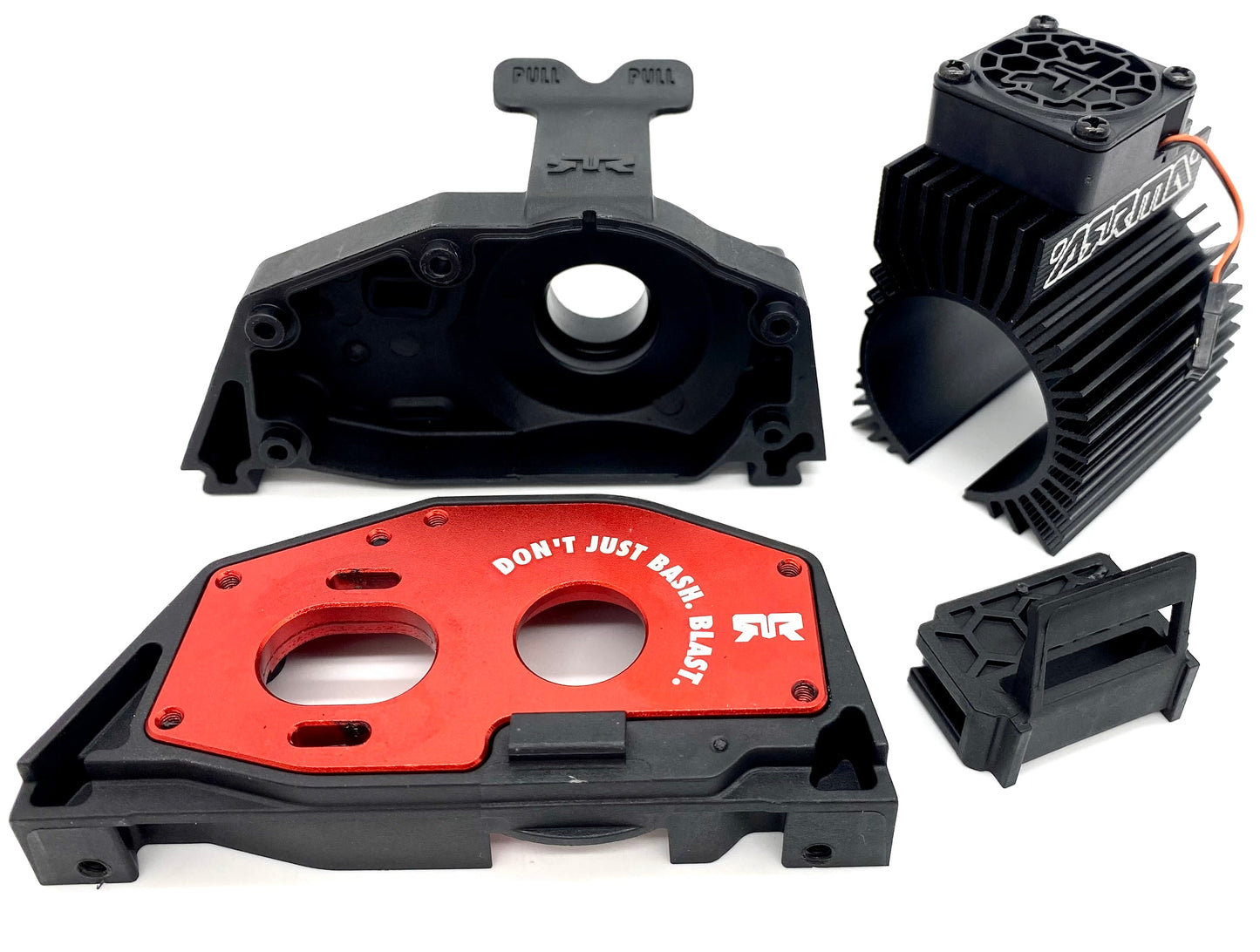 Arrma Mojave 4s 4x4 - Aluminum Motor Mount Set, heatsink, fan ARA4404
