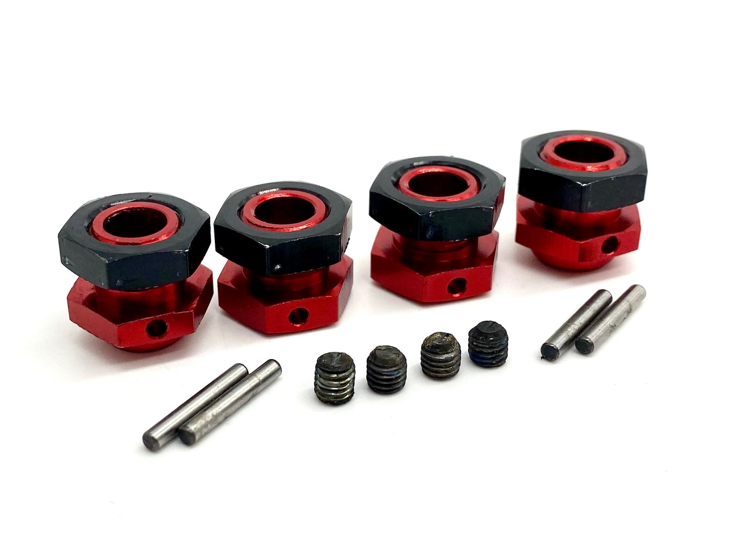 Arrma LIMITLESS 120 8s - 17mm Hex Hubs, red w/black nuts ARA7816