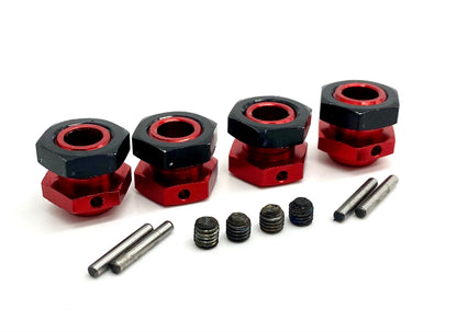 Arrma LIMITLESS 120 8s - 17mm Hex Hubs, red w/black nuts ARA7816