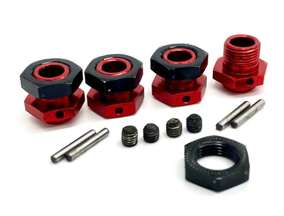 Arrma LIMITLESS 120 8s - 17mm Hex Hubs, red w/black nuts ARA7816