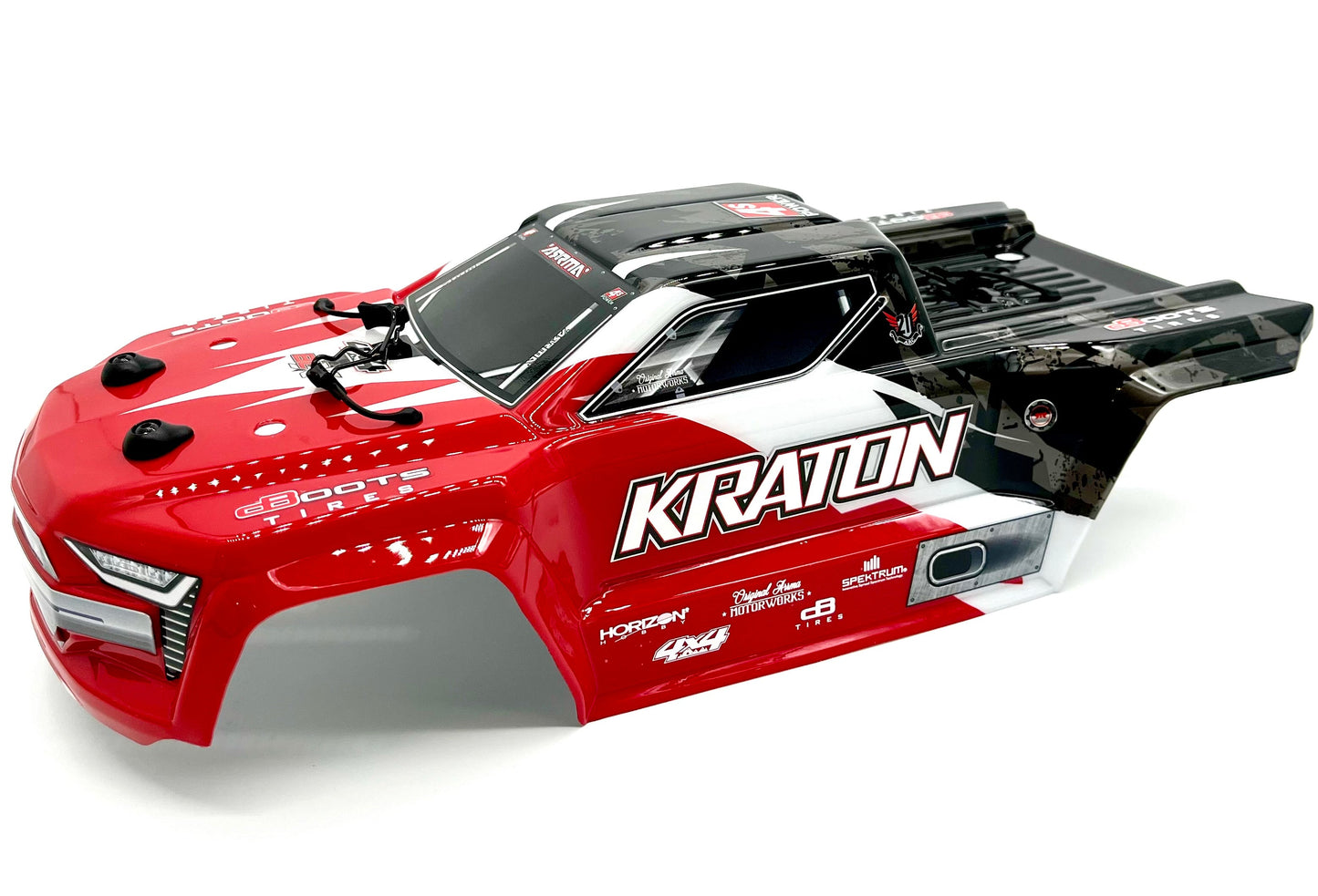 Arrma KRATON 4s 4x4 - Body Shell RED polycarbonate cover, body pins ARA4408V2