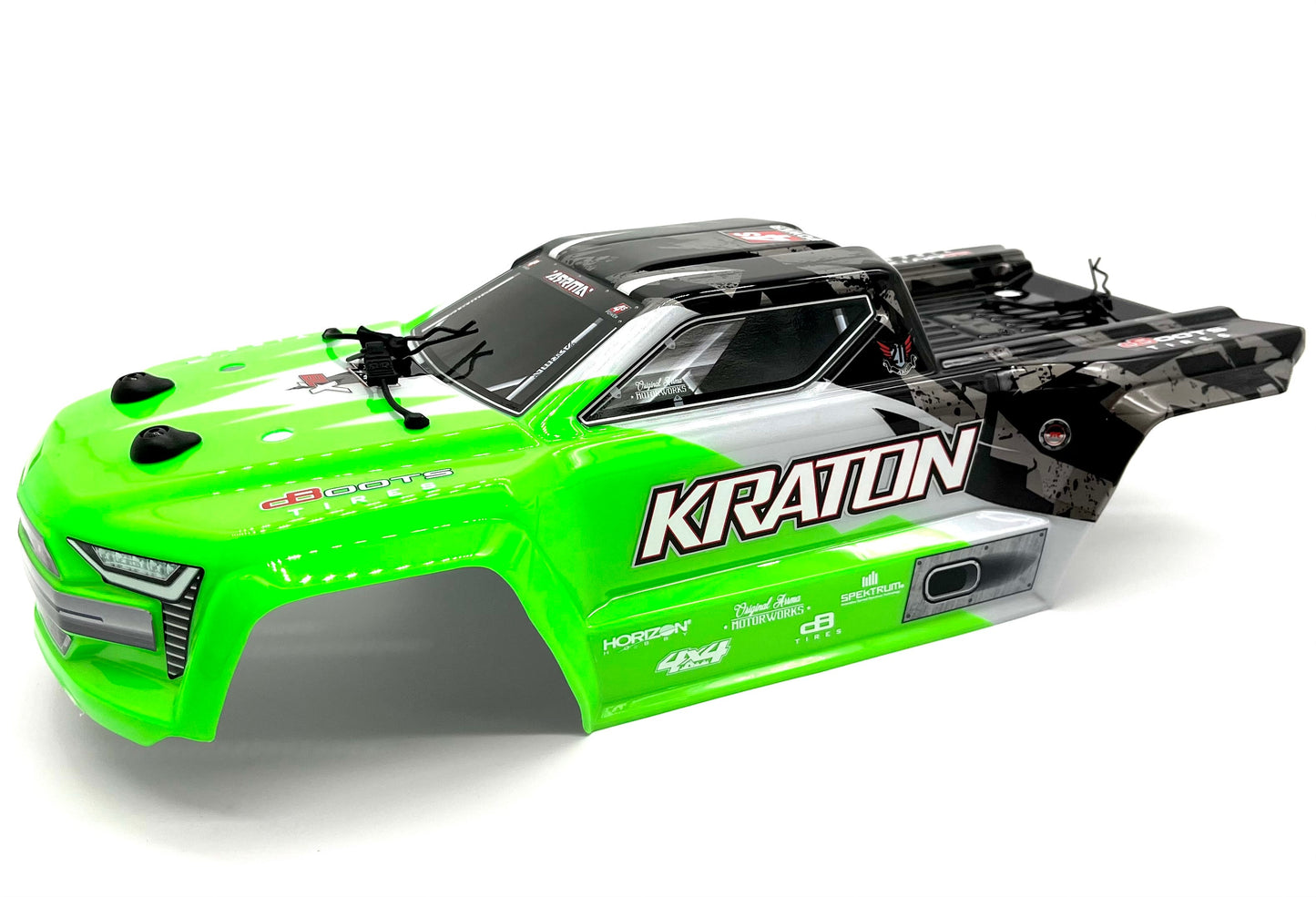 Arrma KRATON 4s 4x4 - Body Shell GREEN polycarbonate cover, body pins ARA4408V2