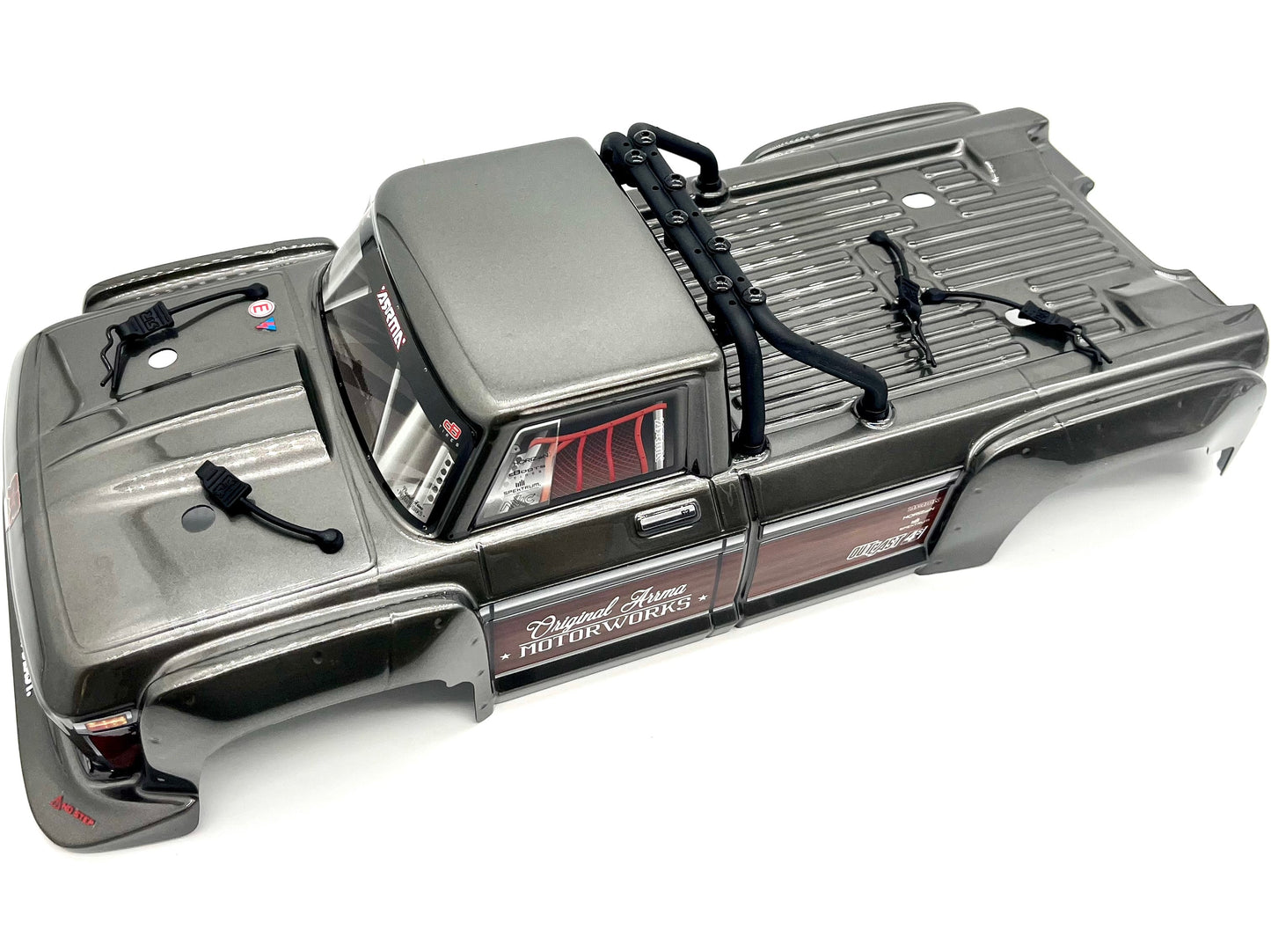 Arrma OUTCAST 4s 4x4 - Body Shell GUNMETAL polycarbonate cover, rollbar, body pins ARA4410V2