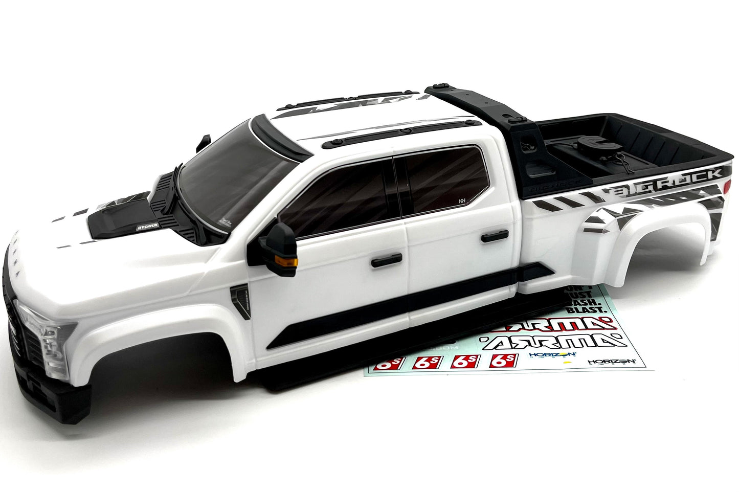 Arrma BIG ROCK 6s - BODY, White, painted w/accessories ARA7612