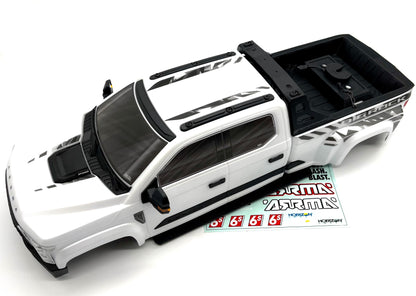 Arrma BIG ROCK 6s - BODY, White, painted w/accessories ARA7612