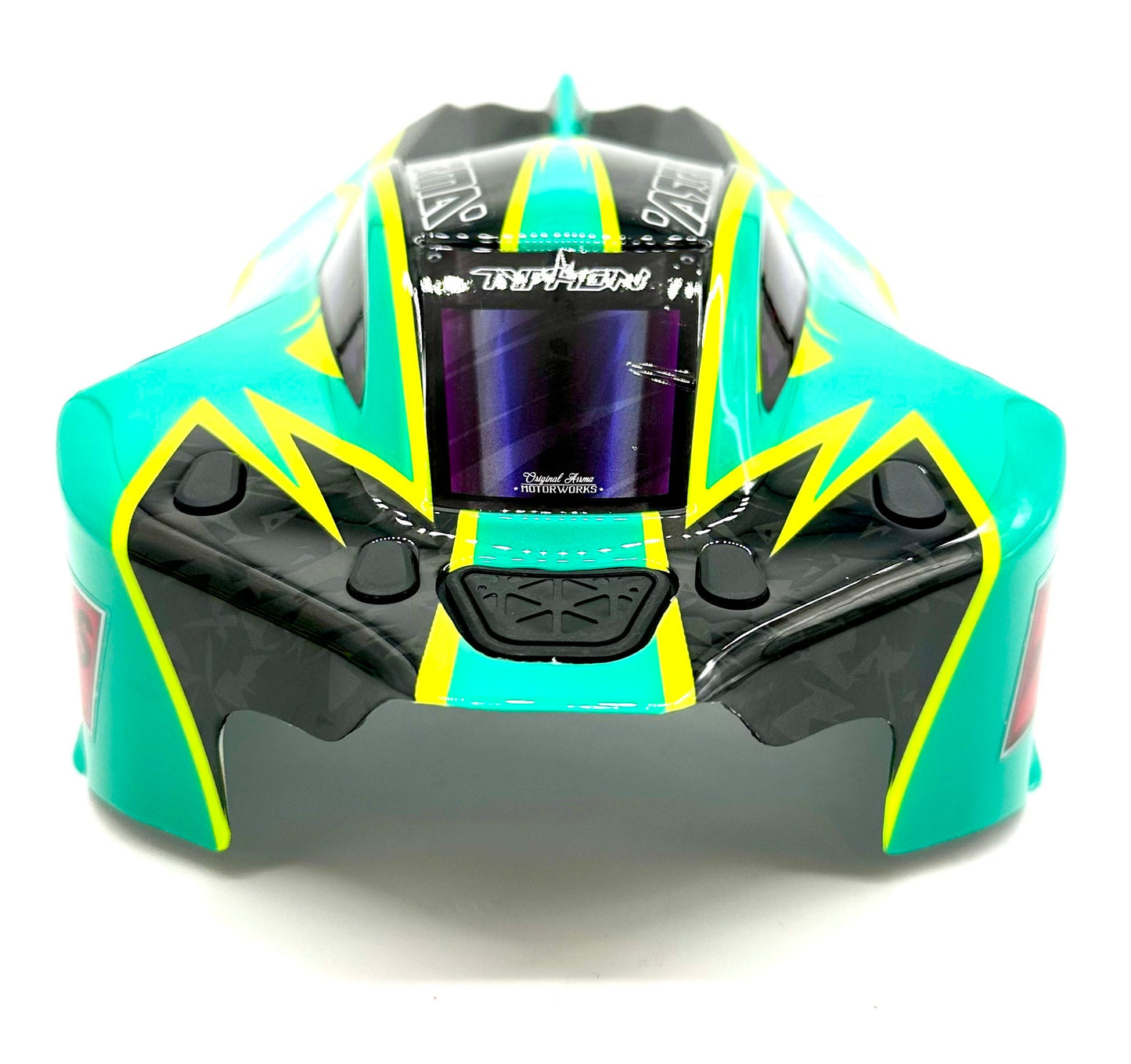 Arrma TYPHON 4x4 223s - Body Shell (Green Teal painted clipless ARA4306V4