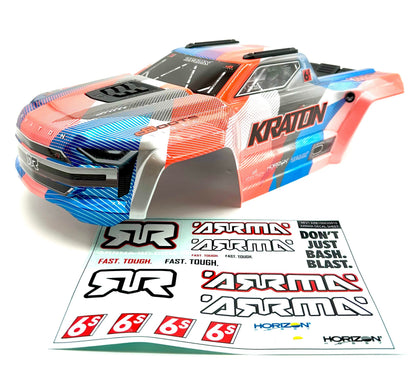 Arrma KRATON 6s V6 BLX - Body Shell (ORANGE Blue cover clipless assembly ARA8608V6