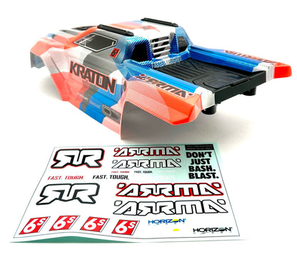 Arrma KRATON 6s V6 BLX - Body Shell (ORANGE Blue cover clipless assembly ARA8608V6