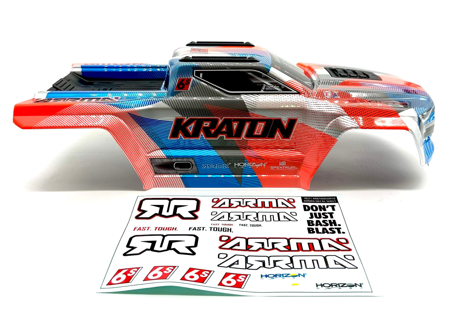 Arrma KRATON 6s V6 BLX - Body Shell (ORANGE Blue cover clipless assembly ARA8608V6