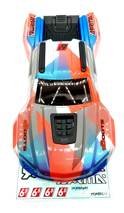 Arrma KRATON 6s V6 BLX - Body Shell (ORANGE Blue cover clipless assembly ARA8608V6