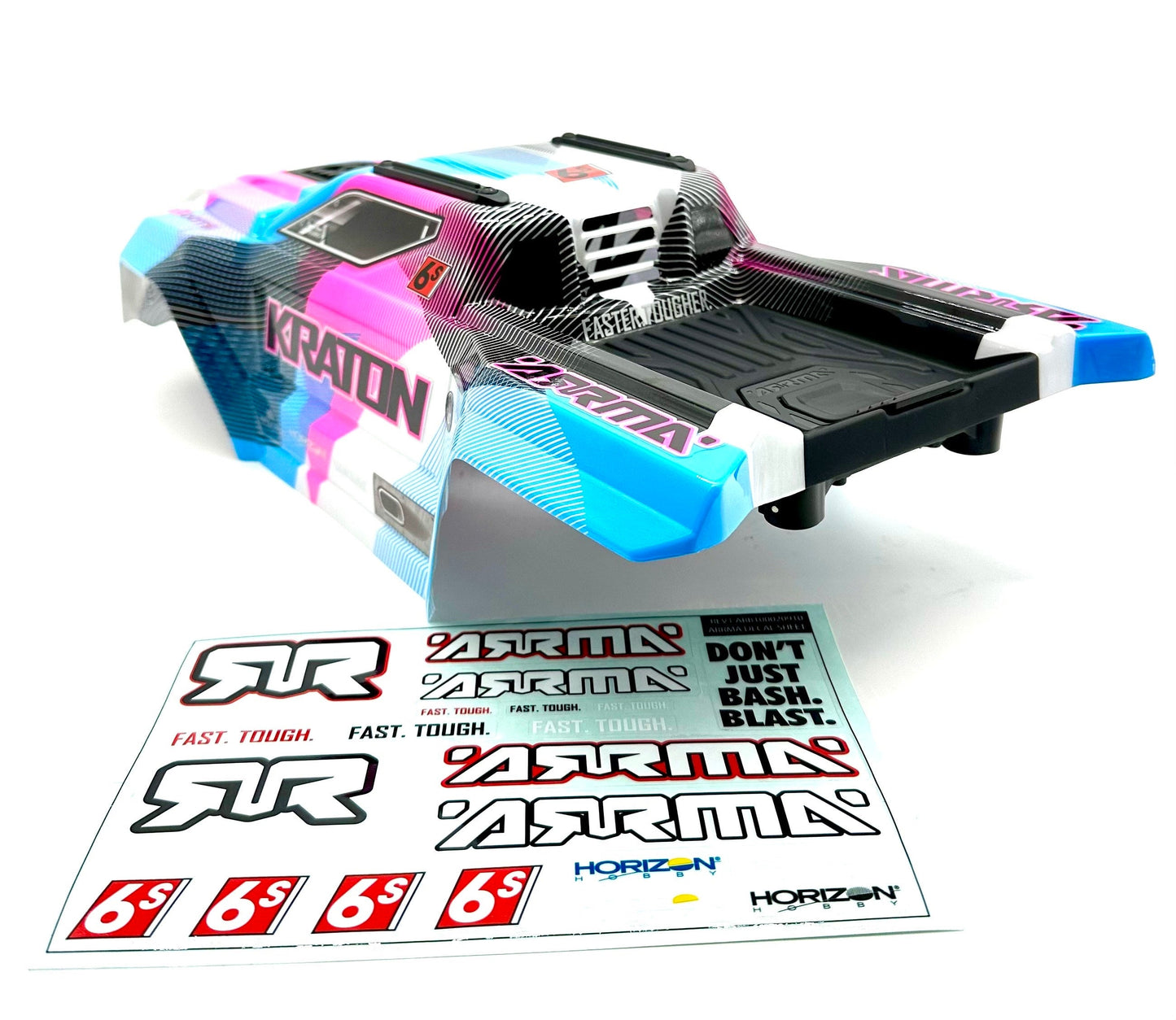 Arrma KRATON 6s V6 BLX - Body Shell (PINK Blue cover clipless assembly ARA8608V6