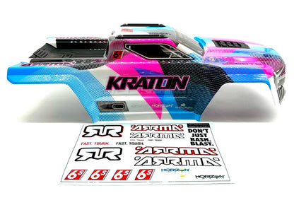 Arrma KRATON 6s V6 BLX - Body Shell (PINK Blue cover clipless assembly ARA8608V6