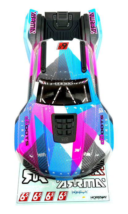 Arrma KRATON 6s V6 BLX - Body Shell (PINK Blue cover clipless assembly ARA8608V6