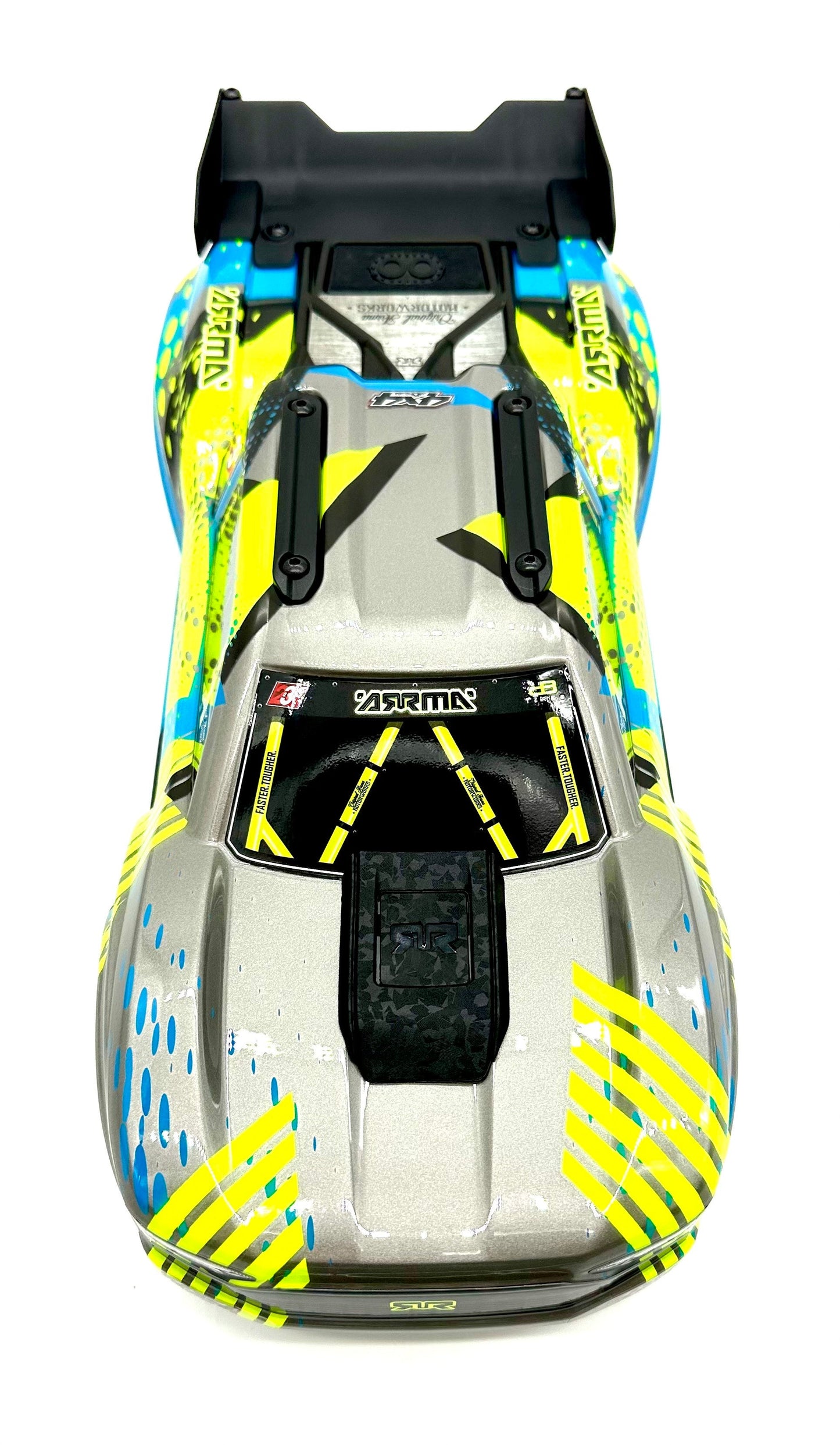 Arrma Vorteks 4x4 223s - Body Shell (Teal Yellow painted clipless ARA4305V4