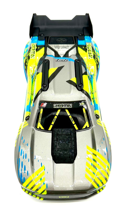 Arrma Vorteks 4x4 223s - Body Shell (Teal Yellow painted clipless ARA4305V4