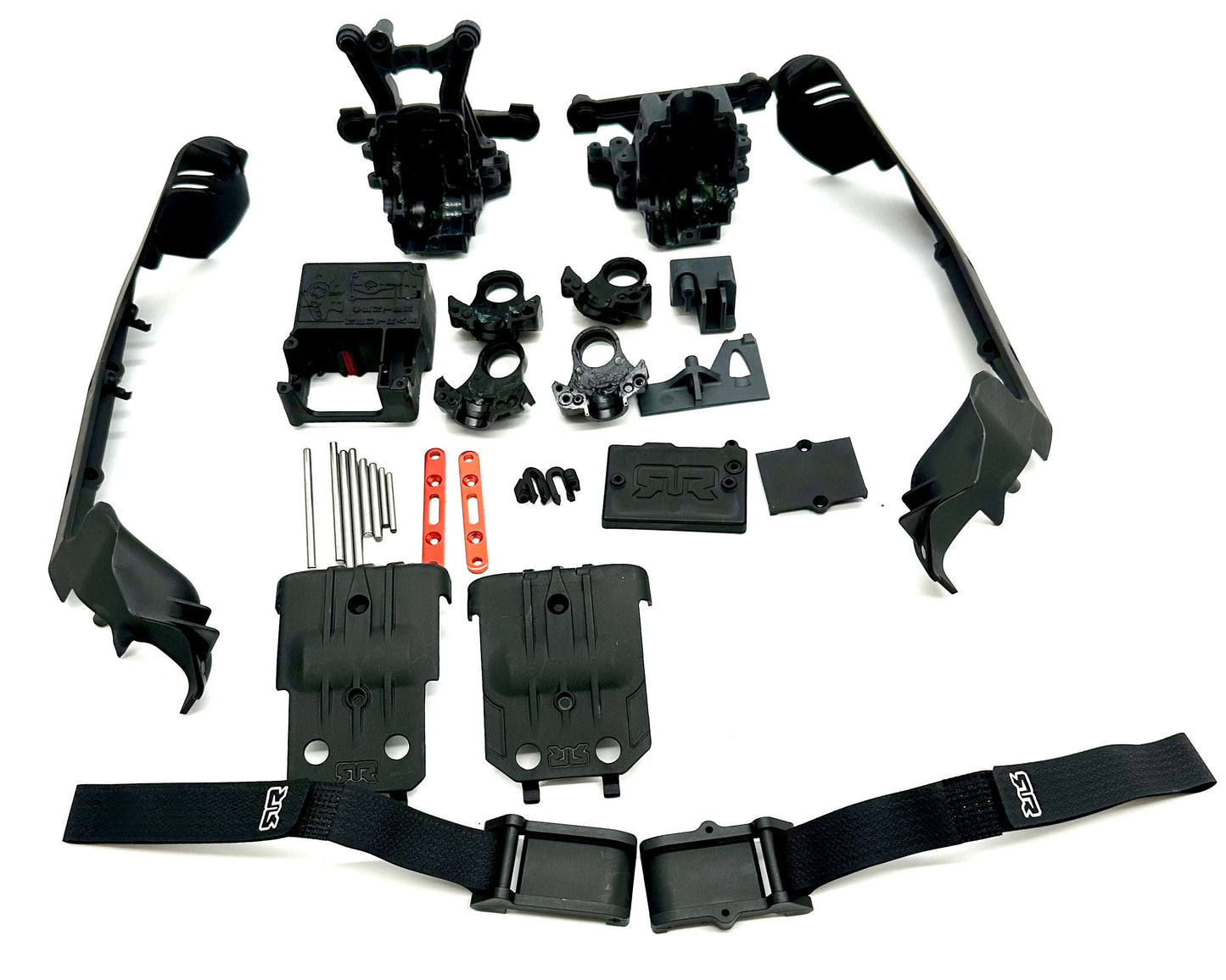 Arrma Vorteks 4x4 223s - Body Mounts, Straps Towers hinge pins Bulkhead ARA4305V4