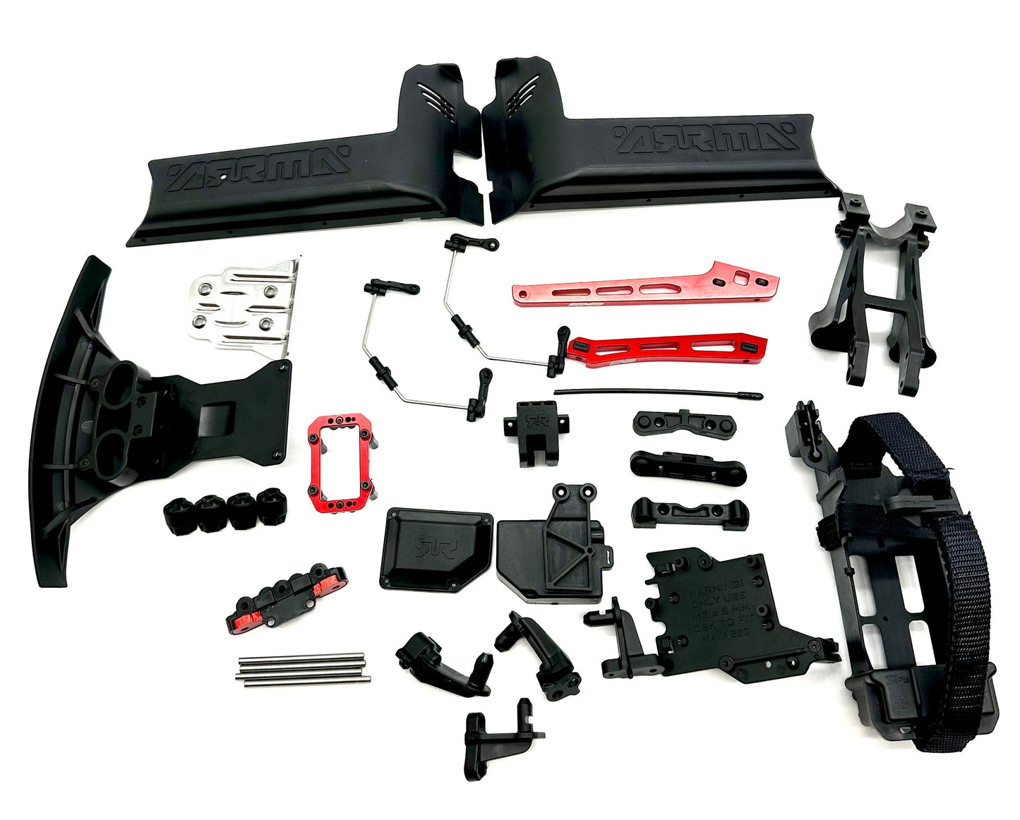 Arrma Kraton 6s EXB - Side Guards, Battery Tray, bumper, wing mount etc ARA8708V6