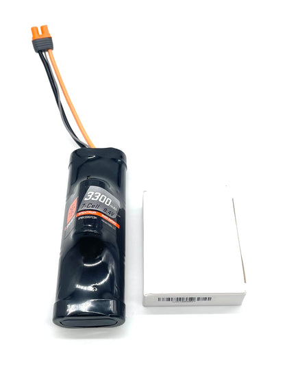 Arrma FURY 2wd - Battery and Charger (8.4V 3300mAh 7-Cell Smart NiMH Hump Battery S120 USB-C Smart Charger)  ARA3221
