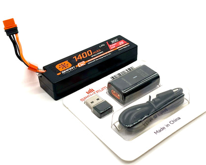 Arrma QUAKE GROM mega 4x4 - Battery & Charger 1400Mah 2s 7.4v lipo typhon ARA2137