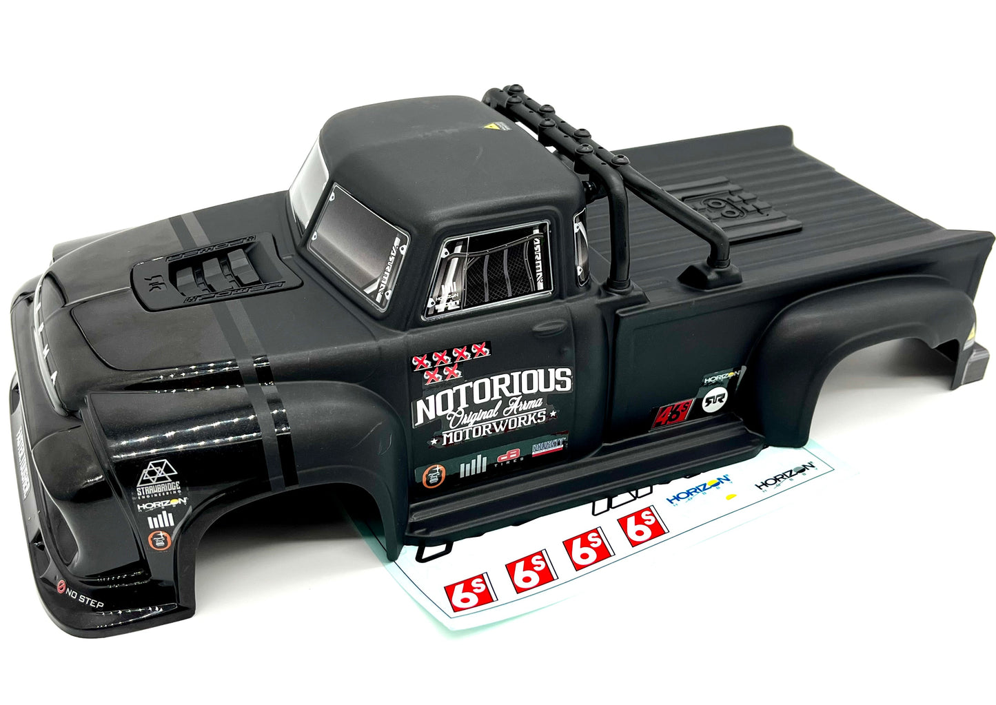 Arrma NOTORIOUS 6s V6 BLX - Body Shell (BLACK polycarbonate outcast cover ARA8611V6