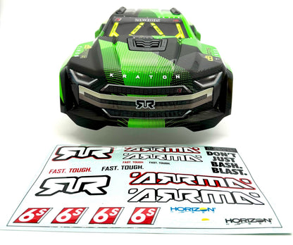 Arrma KRATON 6s V6 BLX - Body Shell GREEN cover clipless ARA8608V6