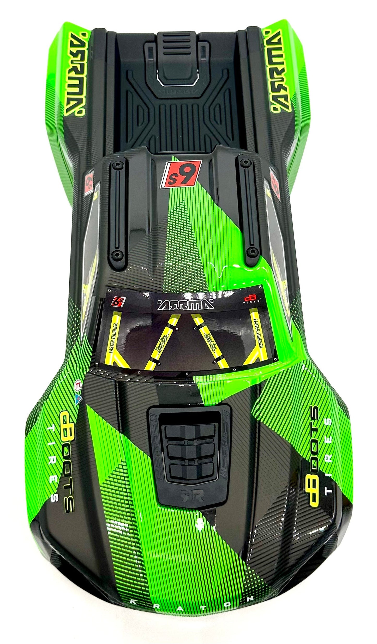 Arrma KRATON 6s V6 BLX - Body Shell GREEN cover clipless ARA8608V6