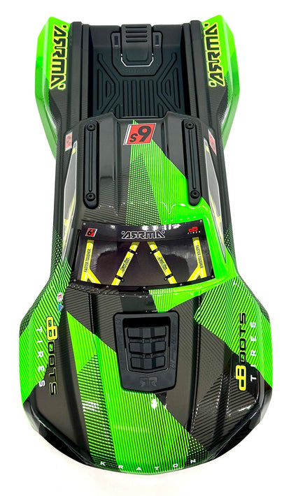 Arrma KRATON 6s V6 BLX - Body Shell GREEN cover clipless ARA8608V6