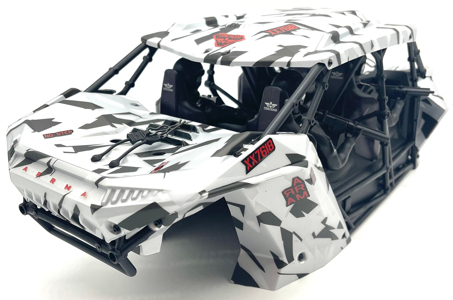 Arrma FIRETEAM 6s BLX  - Roll Cage, Body Panels and Guards (White Camo ARA7618